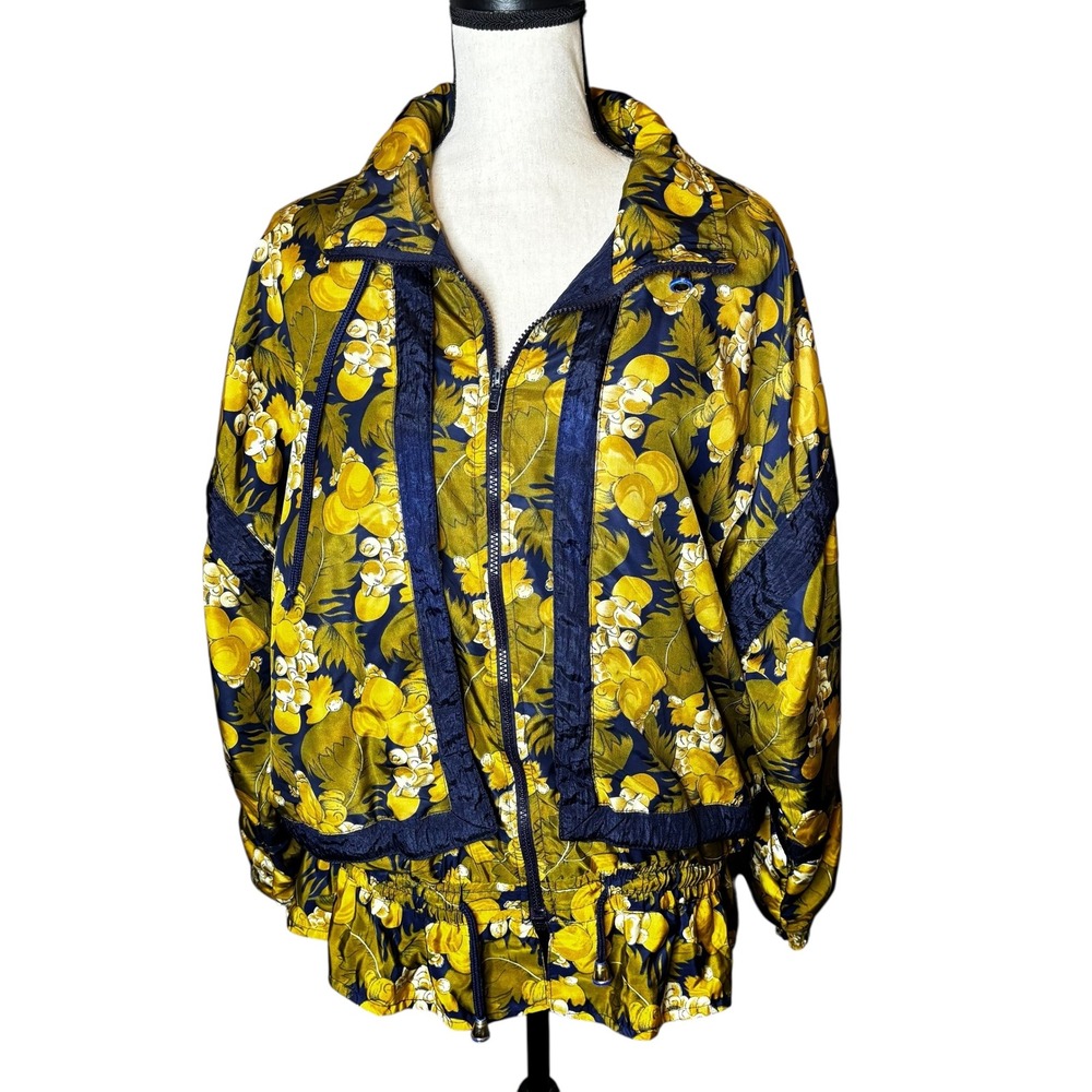 Vintage Argee Sports Floral‎ Print Track Jacket Full Zip Size L